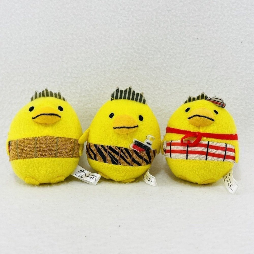 Daichi Bariisan Barry Chan Imabari Keychain Chain Plush Toy 3 Yellow Chick Bird - Picture 1 of 9